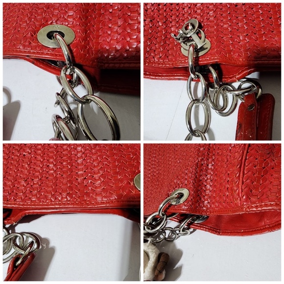Authentic Christian Dior Lambskin Lady Dior Tote Red - Picture 6 of 15